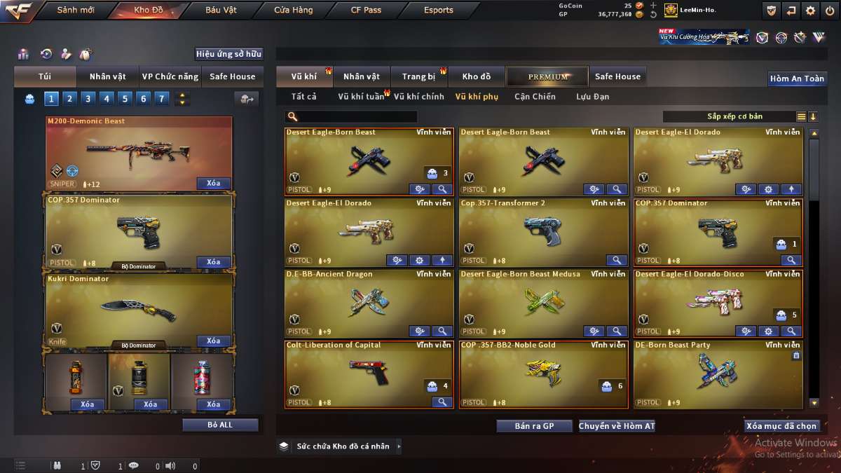shop acc cf uy tin gia re